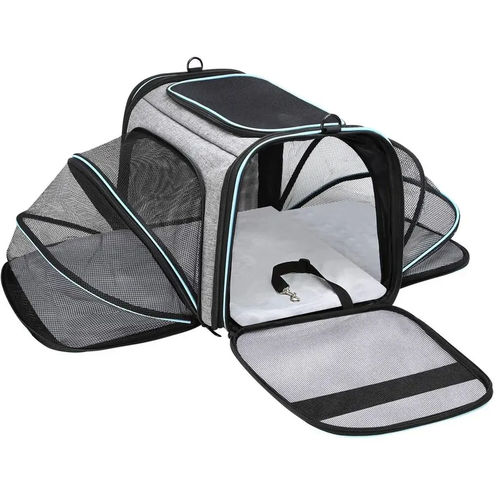 Airline Approved Expandable Pet Carrier Soft Dog Cat Travel Bag TSA
